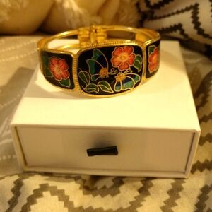 Vintage enamel butterfly cuff